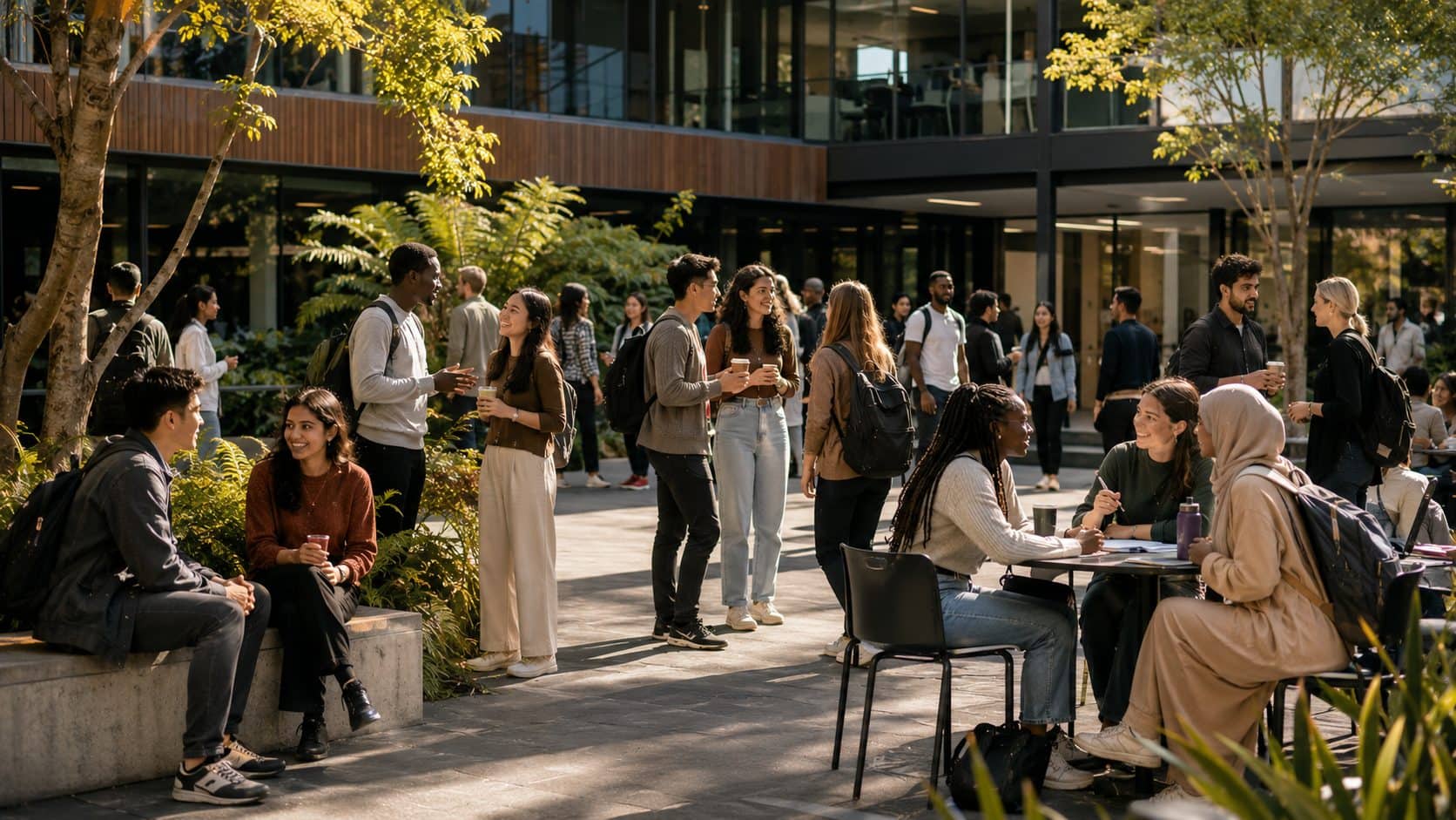 International students at Boston College campus community in Adelaide